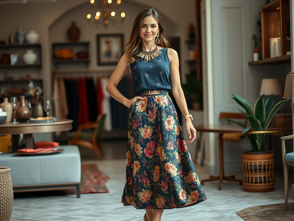 pabigfootsociety.com | Combinarea fustei pantalon cu bijuterii statement